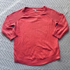 Banana Republic coral 3/4 sleeve sweater